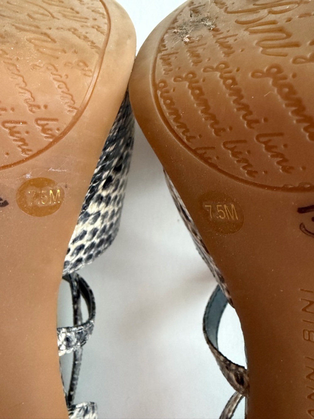 Gianni Bini Snakeskin Platform Peep Toe Heels 5” Size 7.5 Python Animal Print - Picture 6 of 7